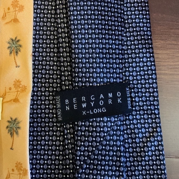 BUNDLE of 3 TIES ✨ 2 BERGAMO New York and 1 TOMMY BAHAMA Pure Silk neckties - Picture 6 of 13